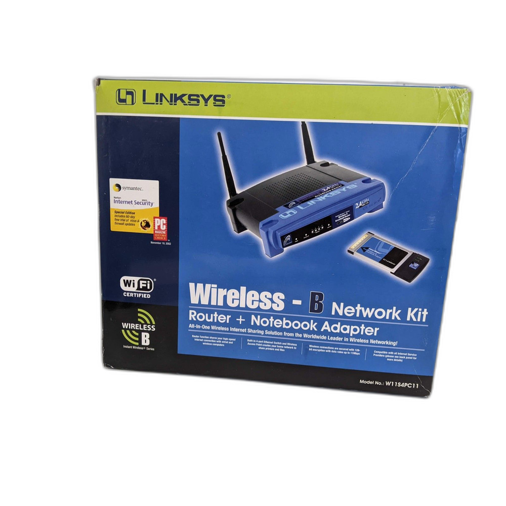 Linksys Wireless-B Network Kit Router + Notebook Adapter W11S4PC11 Open Box